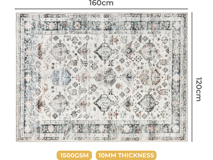 Marlow  Floor Rug Vintage Short Pile Washable Carpet Soft Plush Non Slip 160x120-1910112209426583554