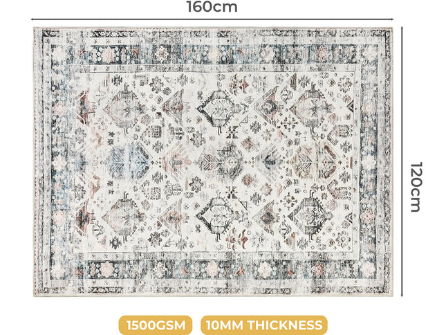 Marlow  Floor Rug Vintage Short Pile Washable Carpet Soft Plush Non Slip 160x120-1910112209426583554