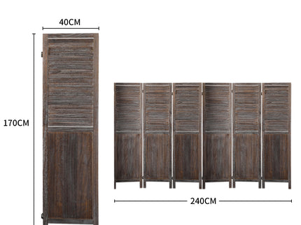 Levede 6 Panel Partition Room Divider Brown-1864184741180346370