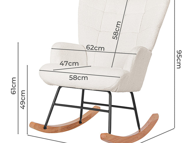 Levede Fleece Rocking Chair-1975420386770292738