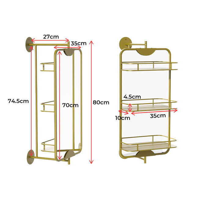 Yezi 360? Swivel Bathroom Wall Mirrors with Storage-1975420501853605890