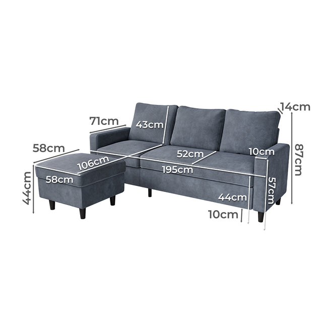 Levede L-shaped Sectional Sofa Lounge Chaise Set-1975420389773414402