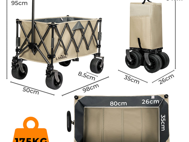 Lambu Folding Wagon Cart Khaki-1975420333397774338