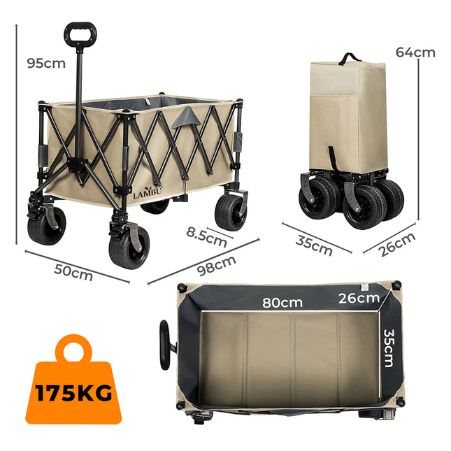 Lambu Folding Wagon Cart Khaki-1975420333397774338