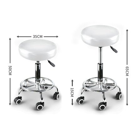 Levede Salon Stool Swivel Hairdressing White-2018816716682956802