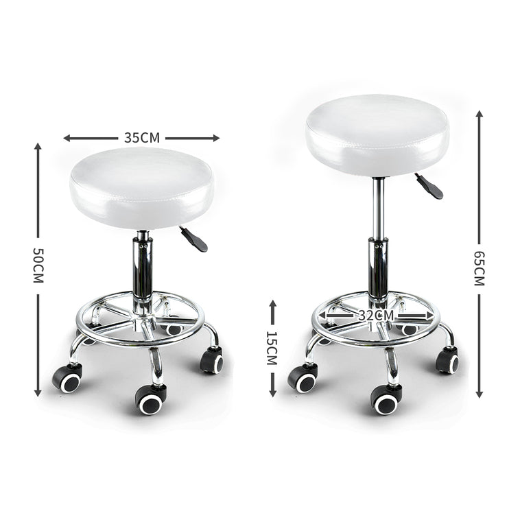Levede Salon Stool Swivel Hairdressing White-2018816716682956802
