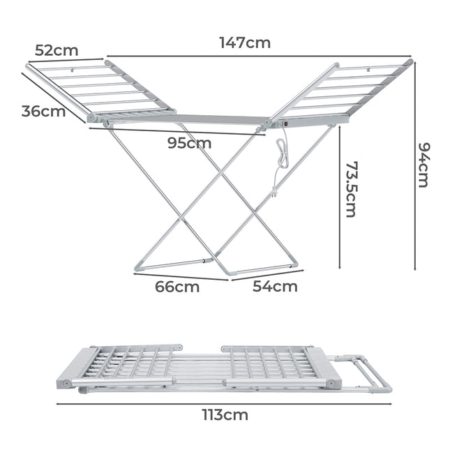 Levede Dryer Electric Heated Rack Airer Folding-1954802380826611714