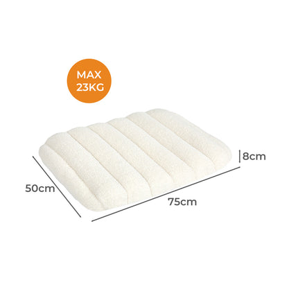 Pawz M Size Orthopedic Dog Bed with Sherpa Plush Removable Cover in White-2029387208892485634