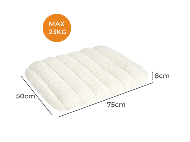 Pawz M Size Orthopedic Dog Bed with Sherpa Plush Removable Cover in White-2029387208892485634