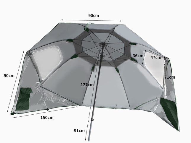 Mountview Beach Umbrella Outdoor Umbrellas Green 2.33M-1973193757595668482