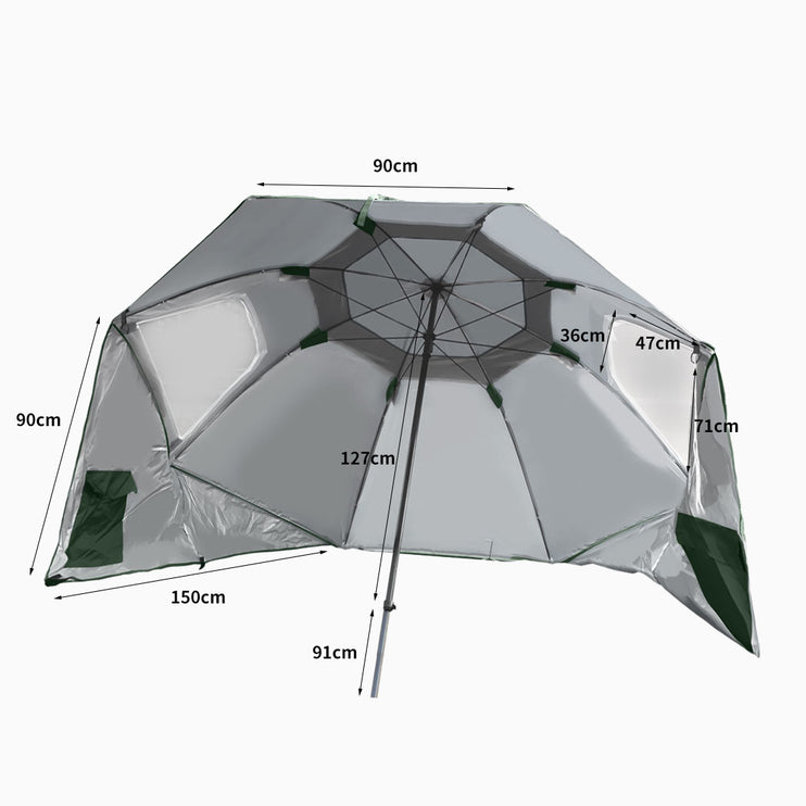Mountview Beach Umbrella Outdoor Umbrellas Green 2.33M-1973193757595668482
