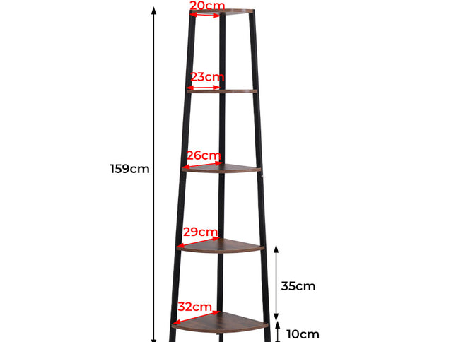 Levede 5 Tier Corner Shelf Industrial-1973194042401492994