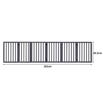 PaWz Wooden Pet Gate Dog Fence Safety Grey 100 Pack-1954802529569214466