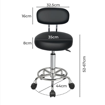Levede Swivel Office Chair Low Back Round Rolling Stools Height Adjustable-2029334092910301186