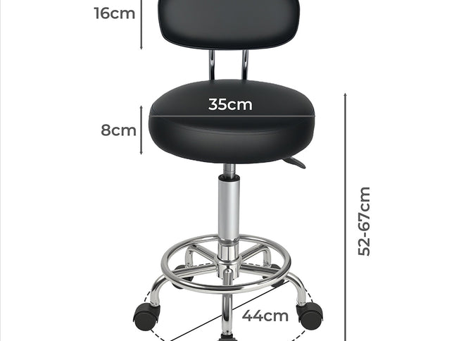 Levede Swivel Office Chair Low Back Round Rolling Stools Height Adjustable-2029334092910301186
