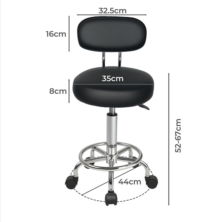 Levede Swivel Office Chair Low Back Round Rolling Stools Height Adjustable-2029334092910301186