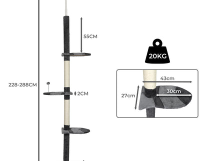 PaWz Cat Scratching Post Tree Condo Grey-1864184526352289794