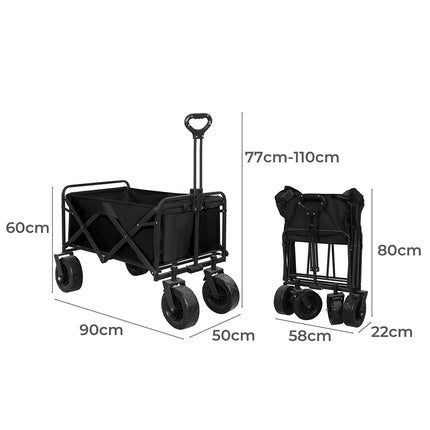 Lambu Garden Camping Trolley Outdoor Black-1975420372195086338