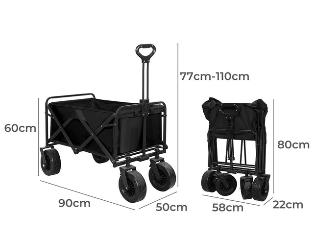 Lambu Garden Camping Trolley Outdoor Black-1975420372195086338