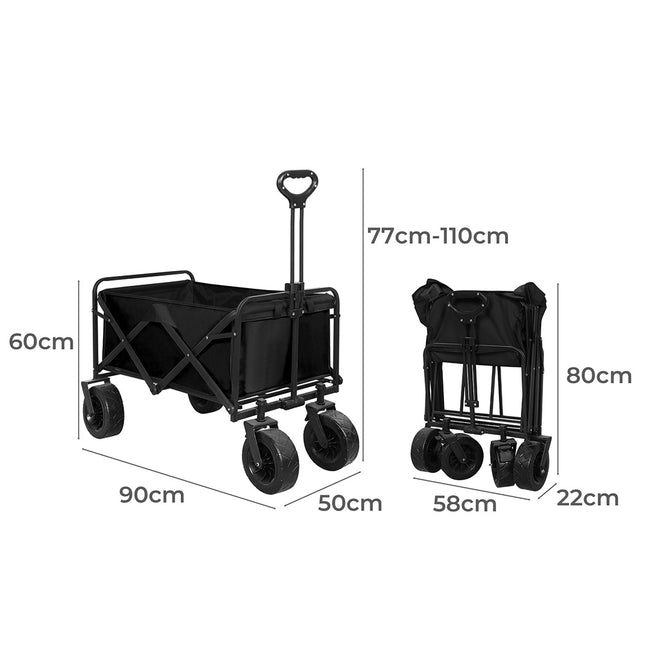 Lambu Garden Camping Trolley Outdoor Black-1975420372195086338