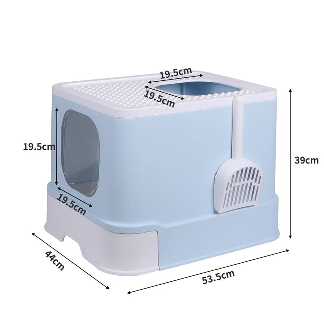 PaWz Cat Litter Box Fully Enclosed Kitty Blue-1954802511995080706