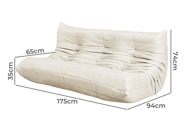 Levede 3 Seaters Floor Sofa Caterpillar Lounge-1975420379249905666