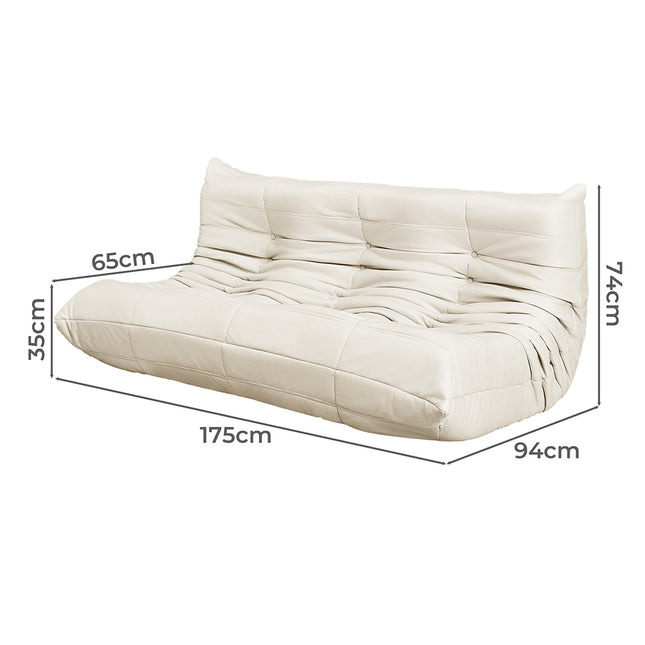 Levede 3 Seaters Floor Sofa Caterpillar Lounge-1975420379249905666