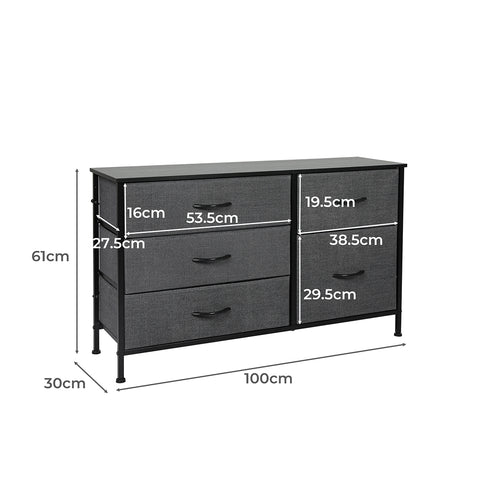 Levede Storage Cabinet Tower Chest Dark Grey-1917016728550903810
