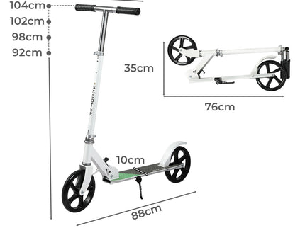 MONVELO Folding Scooter Dual Large Wheels White-1950770003653562370