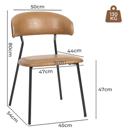 Levede 4x PU Leather Dining Chairs Kitchen Lounge-2006732800698486786