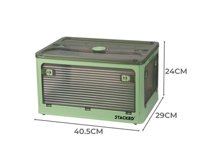 Storage Containers Stackable Lid Clothes S Green Small-1864184614386536450