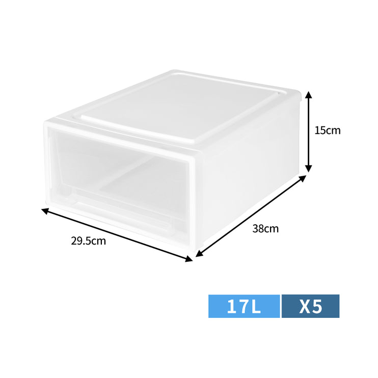 Large Storage Box Stackable Containers M 5PK Medium-1973193710925647874