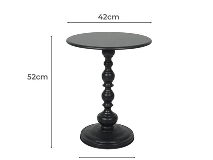 Levede Side Table Vintage End Round Black-1942353405662072834