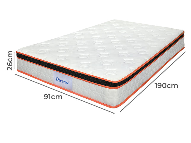 Dreamz 7 Zone Pocket Spring Mattress Medium Firm Single-2006733417160511490