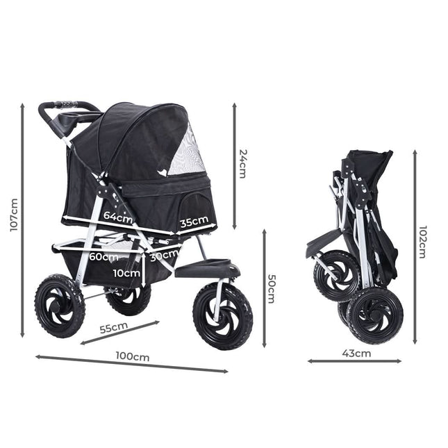 PaWz Pet Stroller Pram Dog Carrier Trailer-1954802607453245442
