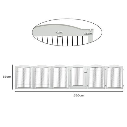 PaWz 6 Panels Pet Dog Playpen Puppy White-1973193674594586626