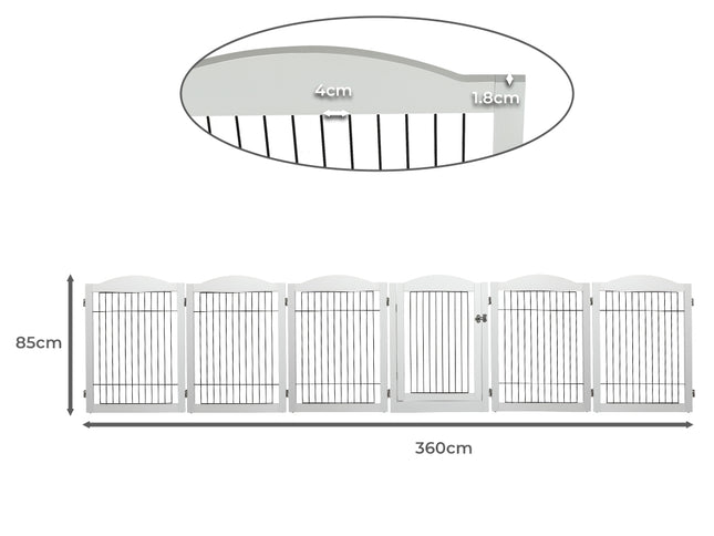 PaWz 6 Panels Pet Dog Playpen Puppy White-1973193674594586626