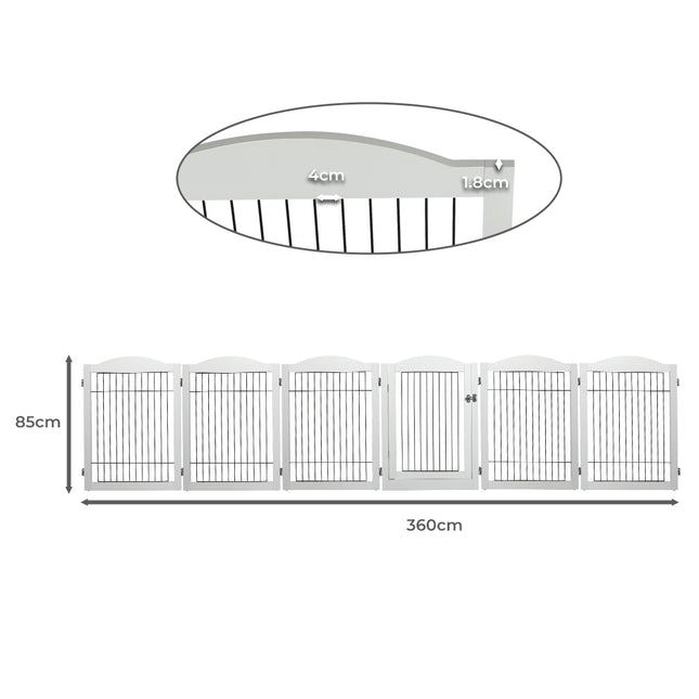 PaWz 6 Panels Pet Dog Playpen Puppy White-1973193674594586626