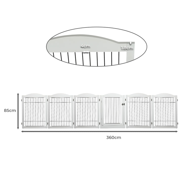 PaWz 6 Panels Pet Dog Playpen Puppy White-1973193674594586626