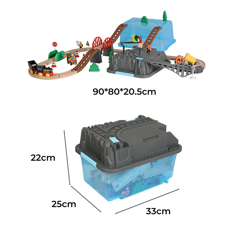 Bopeep Toy Train Set Track DIY Wooden-1975420474666127362