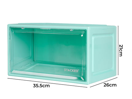 Stacked Sneaker Display Case Stackable Cyan-1864184615963594754