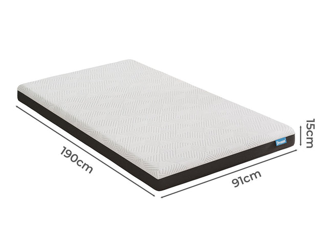 Dreamz Single Mattress Gel Memory Foam Cooling Breathable 15cm Medium Firm-1973193430054080514