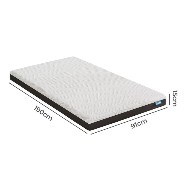 Dreamz Single Mattress Gel Memory Foam Cooling Breathable 15cm Medium Firm-1973193430054080514