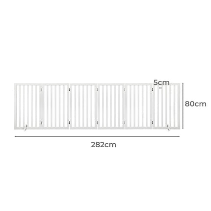 PaWz Wooden Pet Gate Dog Fence Safety White 10 Pack-1973193643971973122