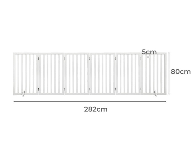 PaWz Wooden Pet Gate Dog Fence Safety White 10 Pack-1973193643971973122