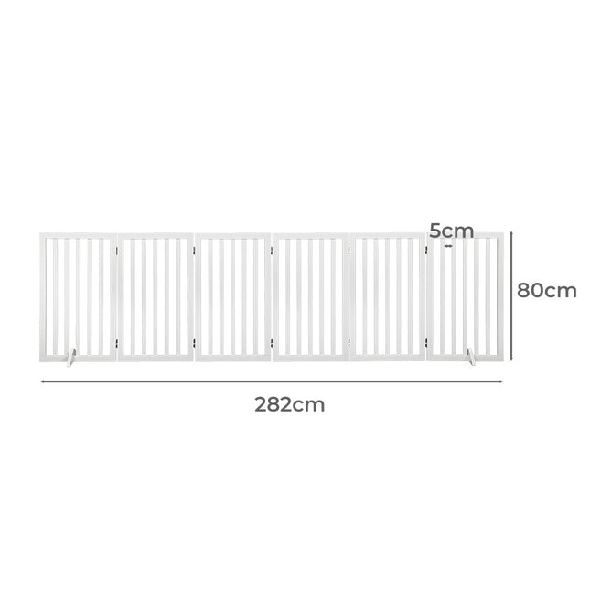 PaWz Wooden Pet Gate Dog Fence Safety White 10 Pack-1973193643971973122