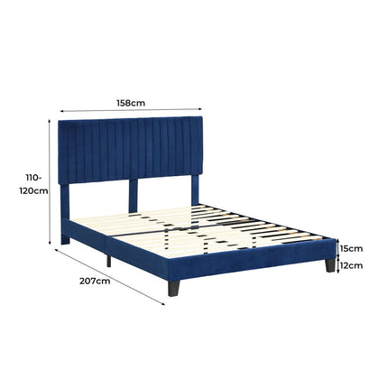 Levede Bed Frame Queen Size Mattress Blue-1942353318726733826