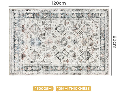 Marlow  Floor Rug Vintage Short Pile Washable Carpet Soft Plush Non Slip 80X120-1910112209896345602