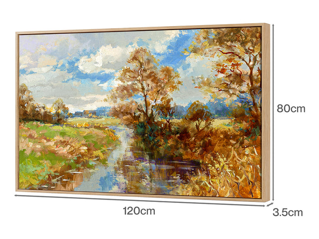 Yezi Large Framed Canvas Wall Art Landscape Painting Home Decor 80x120cm-2061251858638442498
