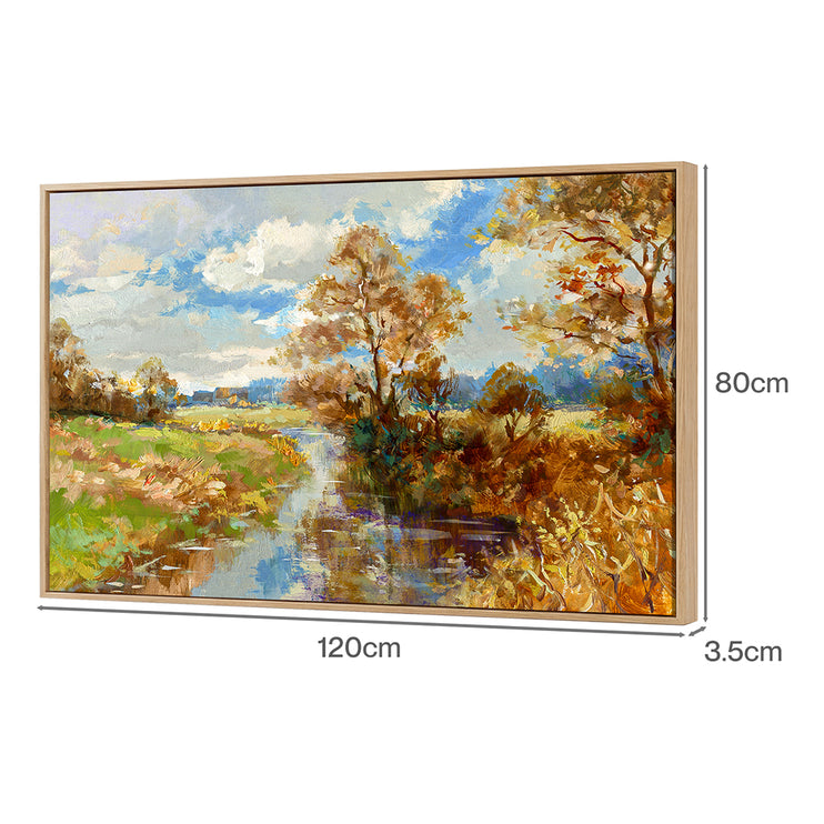 Yezi Large Framed Canvas Wall Art Landscape Painting Home Decor 80x120cm-2061251858638442498
